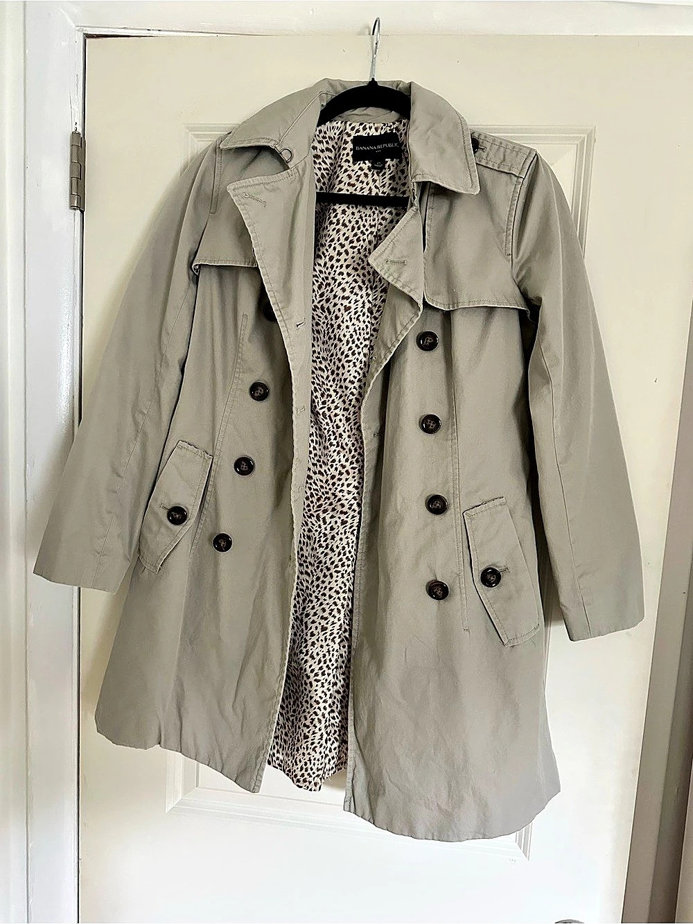 Banana Republic Women's Cotton Trench Coat in Gray XS